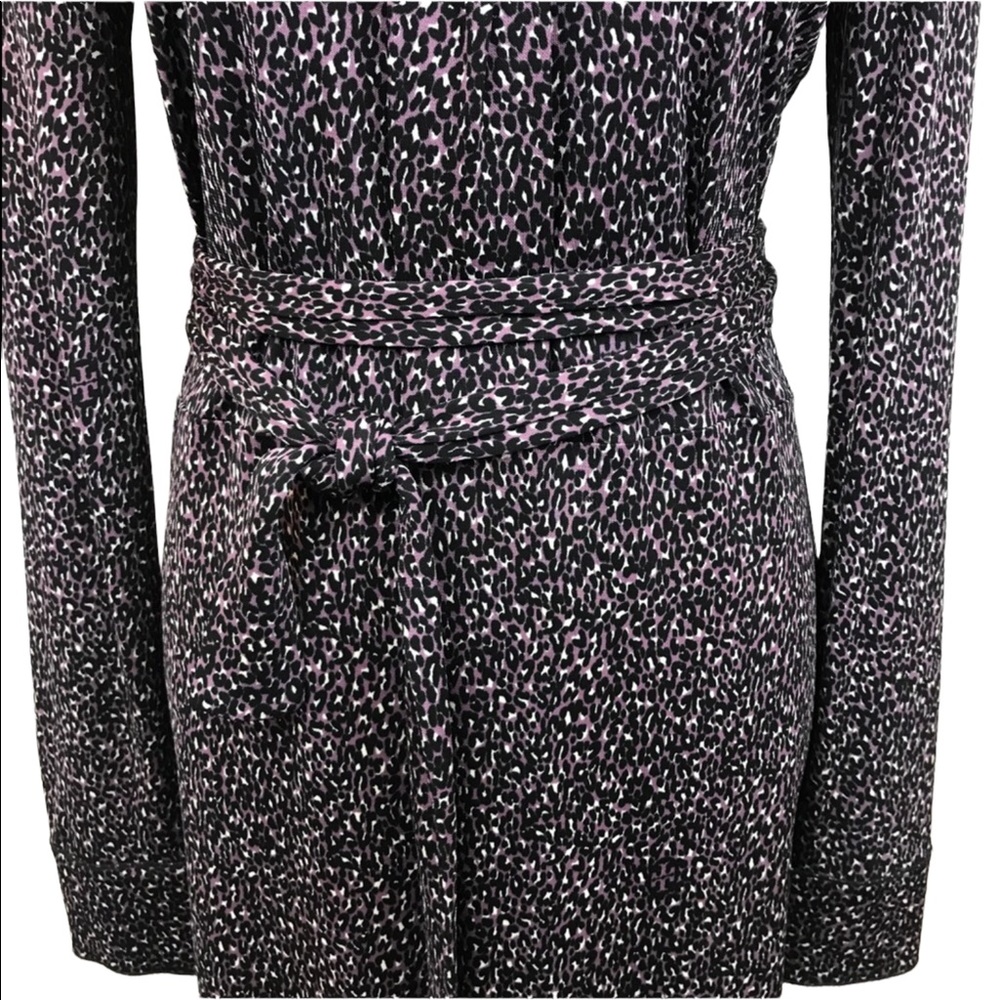 Tory Burch Jersey Long Sleeve Dress Black/Purple - Picture 6 of 10